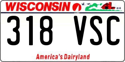 WI license plate 318VSC