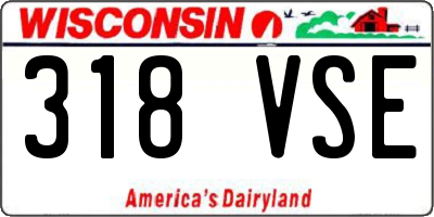 WI license plate 318VSE