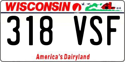 WI license plate 318VSF