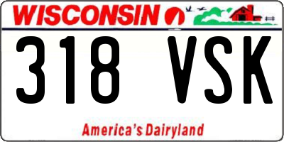 WI license plate 318VSK