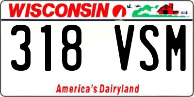 WI license plate 318VSM