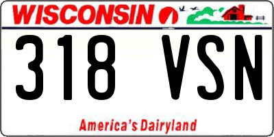 WI license plate 318VSN