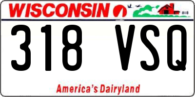 WI license plate 318VSQ