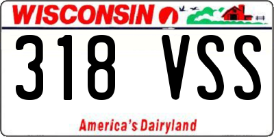 WI license plate 318VSS
