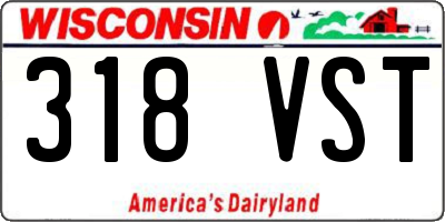 WI license plate 318VST