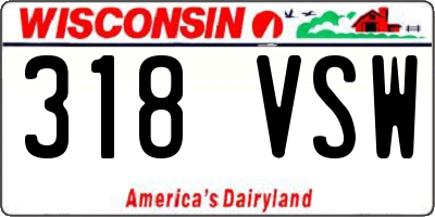 WI license plate 318VSW