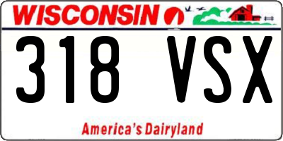 WI license plate 318VSX