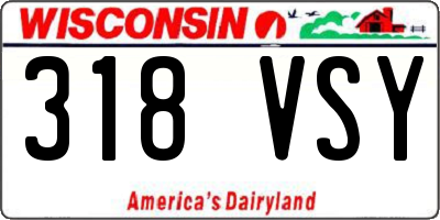 WI license plate 318VSY