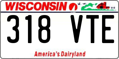 WI license plate 318VTE