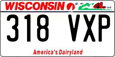 WI license plate 318VXP