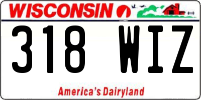 WI license plate 318WIZ