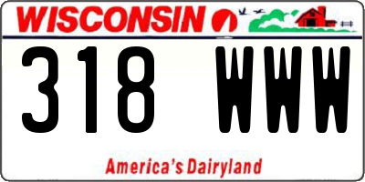 WI license plate 318WWW