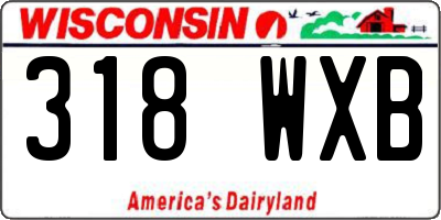 WI license plate 318WXB