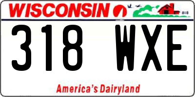 WI license plate 318WXE