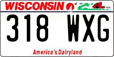 WI license plate 318WXG