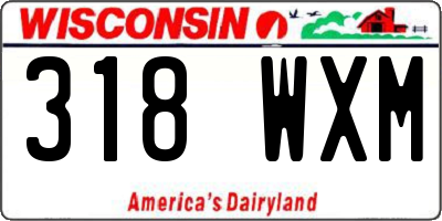 WI license plate 318WXM