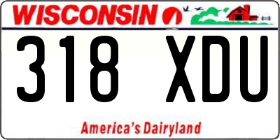 WI license plate 318XDU
