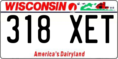 WI license plate 318XET