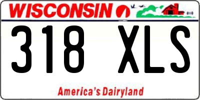 WI license plate 318XLS