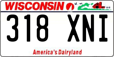 WI license plate 318XNI