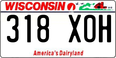 WI license plate 318XOH