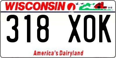 WI license plate 318XOK