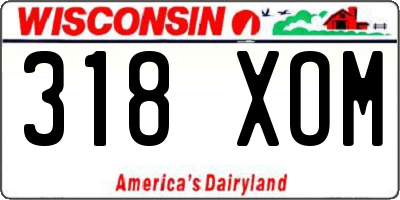 WI license plate 318XOM