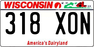 WI license plate 318XON