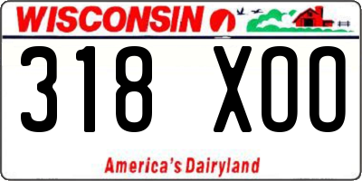 WI license plate 318XOO