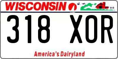 WI license plate 318XOR