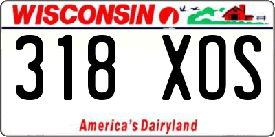 WI license plate 318XOS