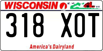 WI license plate 318XOT