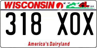 WI license plate 318XOX