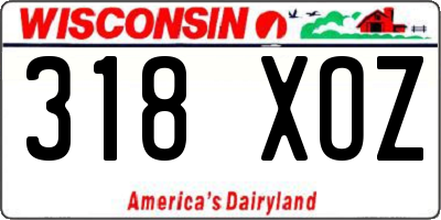 WI license plate 318XOZ