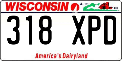 WI license plate 318XPD