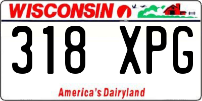 WI license plate 318XPG