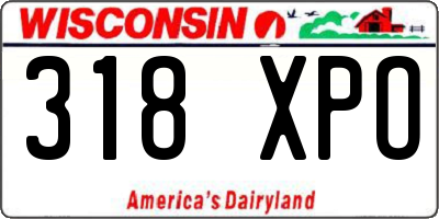 WI license plate 318XPO