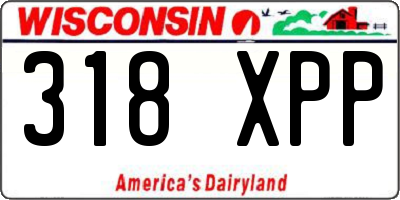 WI license plate 318XPP