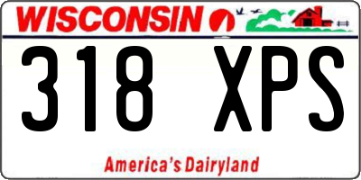 WI license plate 318XPS
