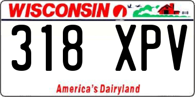 WI license plate 318XPV