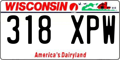 WI license plate 318XPW