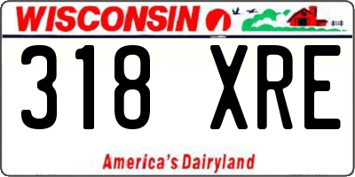 WI license plate 318XRE
