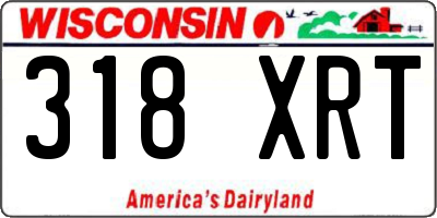 WI license plate 318XRT