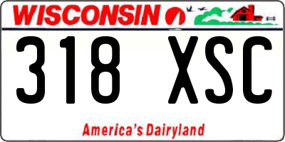 WI license plate 318XSC