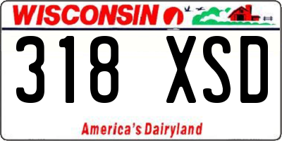 WI license plate 318XSD