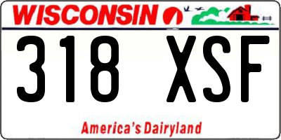WI license plate 318XSF