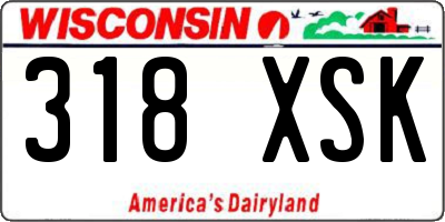 WI license plate 318XSK