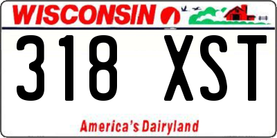 WI license plate 318XST
