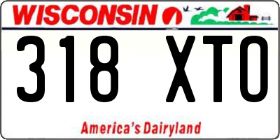 WI license plate 318XTO
