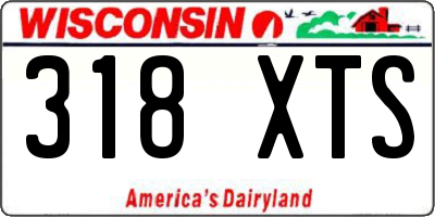 WI license plate 318XTS
